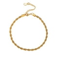 thumbnail image 1 of U7 Rope Chain Anklets Gold Plated 3mm Braided Foot Chain Ankle Bracelet for Women, 1 of 7