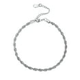 thumbnail image 1 of U7 Rope Chain Anklets Silver 3mm Braided Foot Chain Ankle Bracelet for Women, 1 of 8