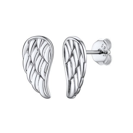 U7 Sterling Silver Angel Wing Stud Earrings Hypoallergenic Adorned for Women Cute Studs Birthday Gift for Wife Daughter