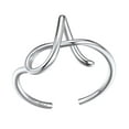 thumbnail image 1 of U7 Sterling Silver Ring for Women Adjustable Initial Rings Letter Jewelry Gifts for Mom Daughter, 1 of 9