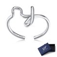 thumbnail image 1 of U7 Sterling Silver Ring for Women Adjustable Open Initial Rings Twisted Stackable Dainty Birthday Mother's Day Gifts Jewelry for Mom Daughter, 1 of 10