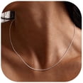 thumbnail image 1 of U7 Thin Cable Chain Necklace for Pendant 1.4MM DIY Stainless Steel Silver Tone Chain Women Jewelry Gift for Birthday Christmas Valentines,16 inches, 1 of 7
