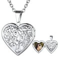 thumbnail image 1 of U7 Tree of Life Silver Plated Locket Necklace Heart Pendant Necklace Personalized Memorial Gift Christmas Gifts for Women Daughter Mother's Day Valentine, 1 of 8