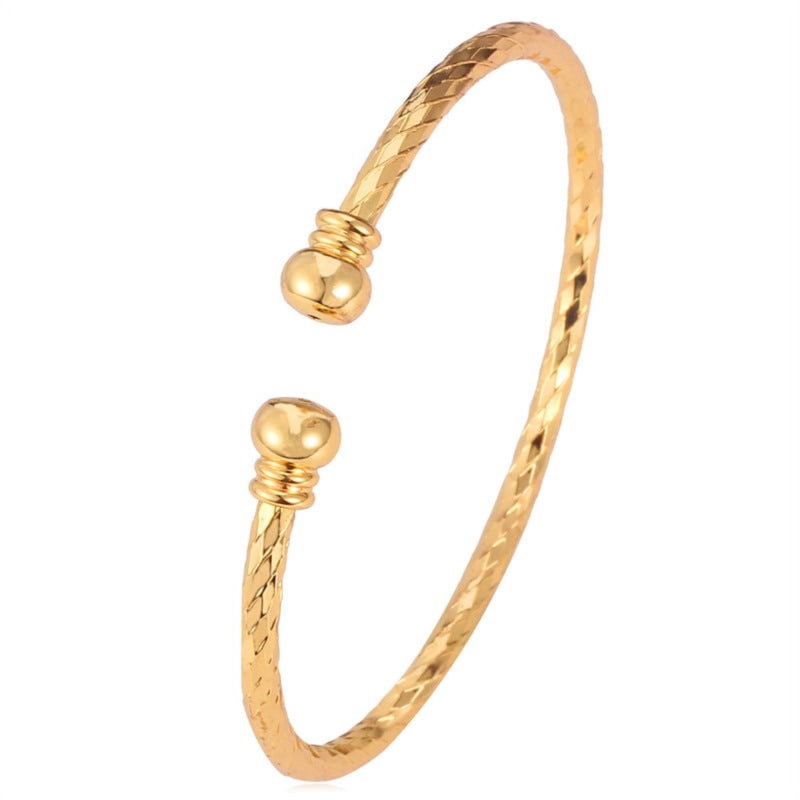U7 Twisted Gold Bracelet for Women Girls Open Bracelet Jewelry Fashion Solid Cuff Bangle Christmas Birthday Gift Women s Size One Size