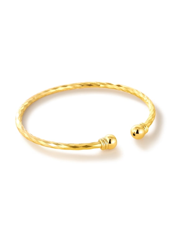 Twisted 14K Gold Plated Bracelet for Women Open Bracelet Jewelry Fashion Solid Cuff Bangle Christmas Birthday Mother's Day Gift