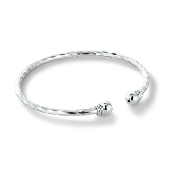 U7 Women Twisted Silver Cuff Bangle Open Bracelet Fashion Bangle Adjustable Hand Braclet Solid Jewelry Birthday Gift