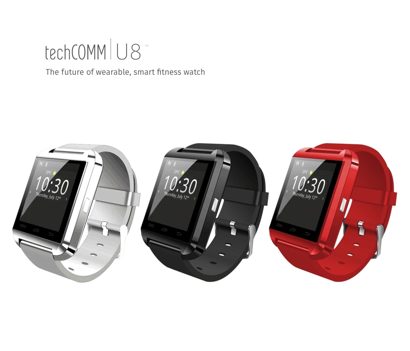 U8 Bluetooth Smart Watch for Android Phones Call Text Music