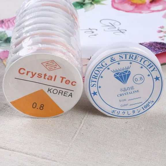 U8MO 0.5~1.0mm Jewelry Making Strong Elastic String Crystal Transparent DIY Cord Line-0.5mm~15M-1 roll