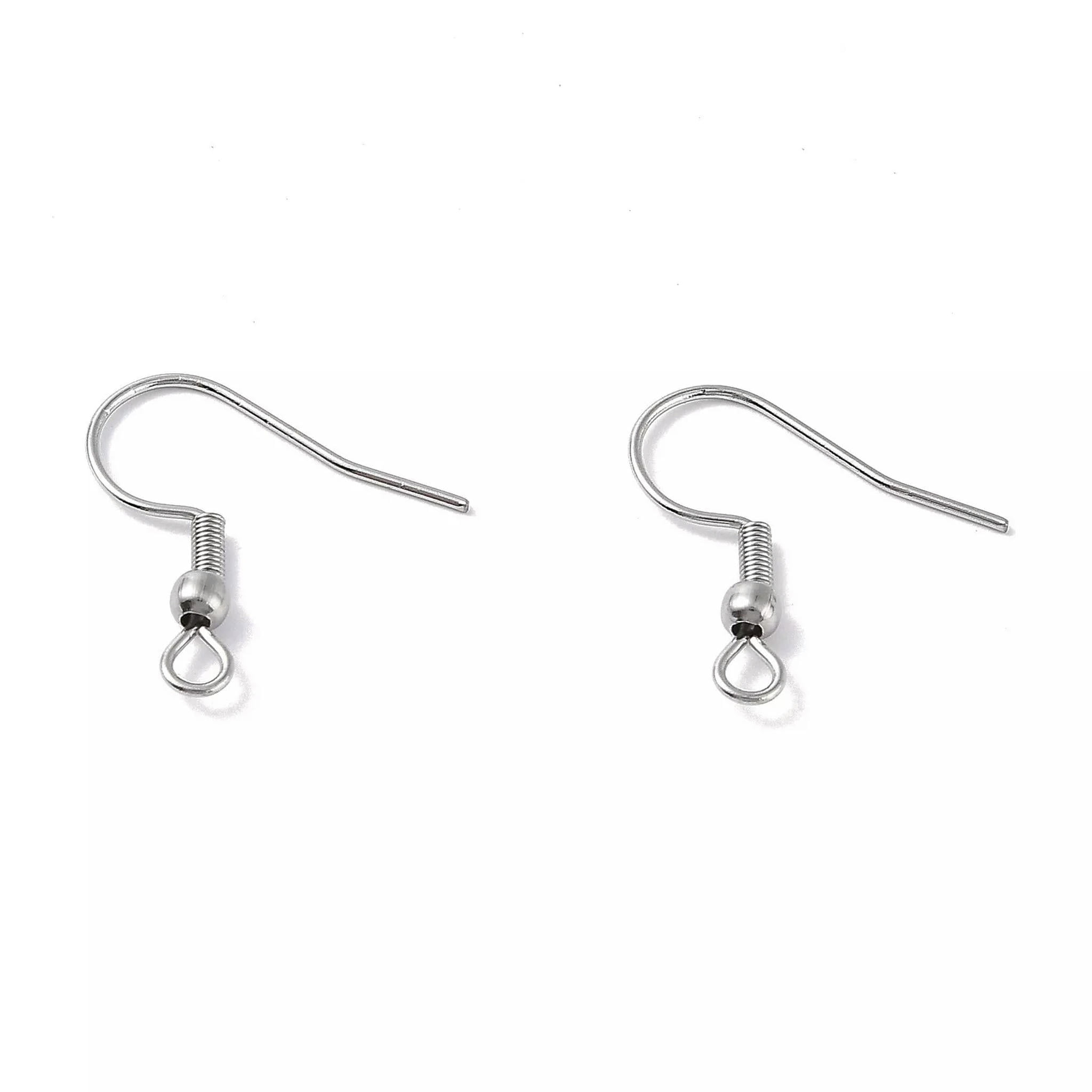 U8MO 1,000 pcs Stainless Steel Earring Hooks Ear Wire with Horizontal Loop 20x19.5mm