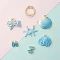 thumbnail image 1 of U8MO 1 Bag Spray Painted Alloy Enamel Pendant Bead & Hoop Earrings DIY Earring Making-SkyBlue, 1 of 2