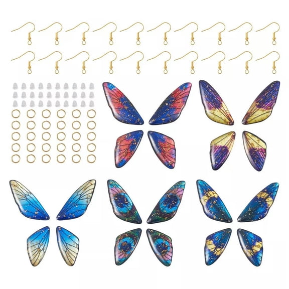 U8MO 1 Box DIY Butterfly Resin Dangle Earring Making Kit DIY Jewelry Findings 30x15mm