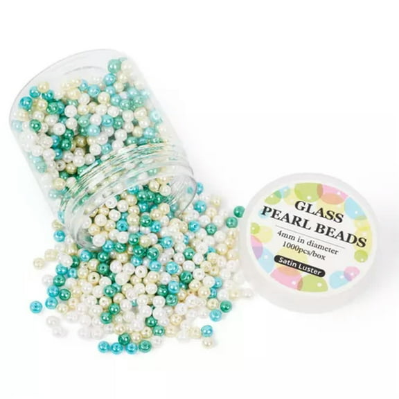 U8MO 1 Box Environmetal Glass Pearl Beads Round Smooth Loose Beads Color Select 4~8mm-6mm, 400pcs/Box-Pastel