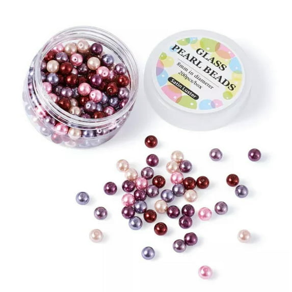 U8MO 1 Box Environmetal Glass Pearl Beads Round Smooth Loose Beads Color Select 4~8mm-6mm, 400pcs/Box-Valentines