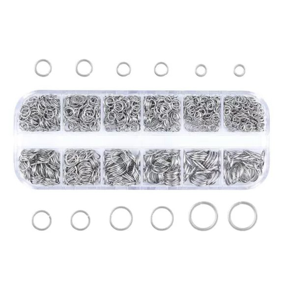 U8MO 1 Box Iron Close Unsoldered Jump Rings 4~10mm Loops Findings Box Kits Pick Color-Platinum