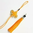 thumbnail image 1 of U8MO 1 Set Chinese Knot Lobster Clasp Tassel Pendant DIY Craft Home Decor Car Hanging-golden yellow, 1 of 5