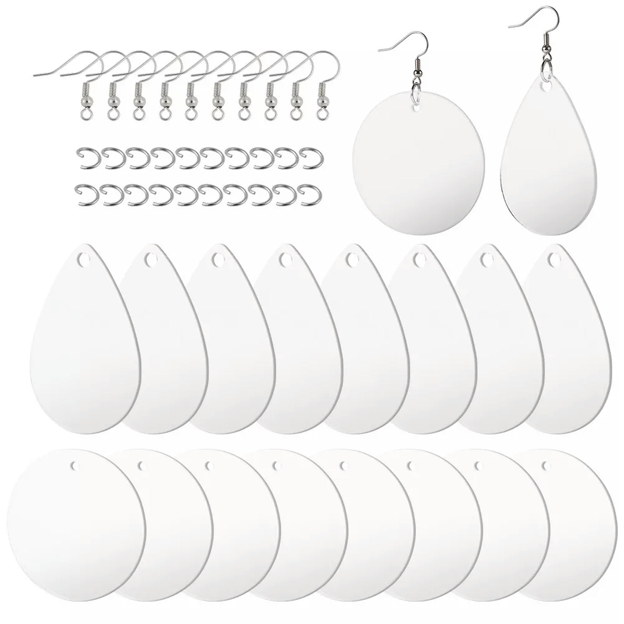 U8MO 1 Set DIY Dangle Earring Making With 48x Pendants 60xJump Rings 60xEarring Hooks