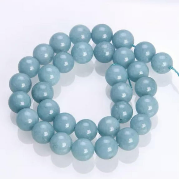 U8MO 1 Strand 38cm Natural Stone Aquamarine Gemstone Beads 4mm 6mm 8mm 10mm 12mm 14mm-Blue-8mm
