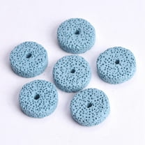 U8MO 1 Strand Coin Rondelle 3x6mm 4x9mm Natural Volcano Lava Stone Beads DIY Jewelry-Blue-3x6mm 62pcs