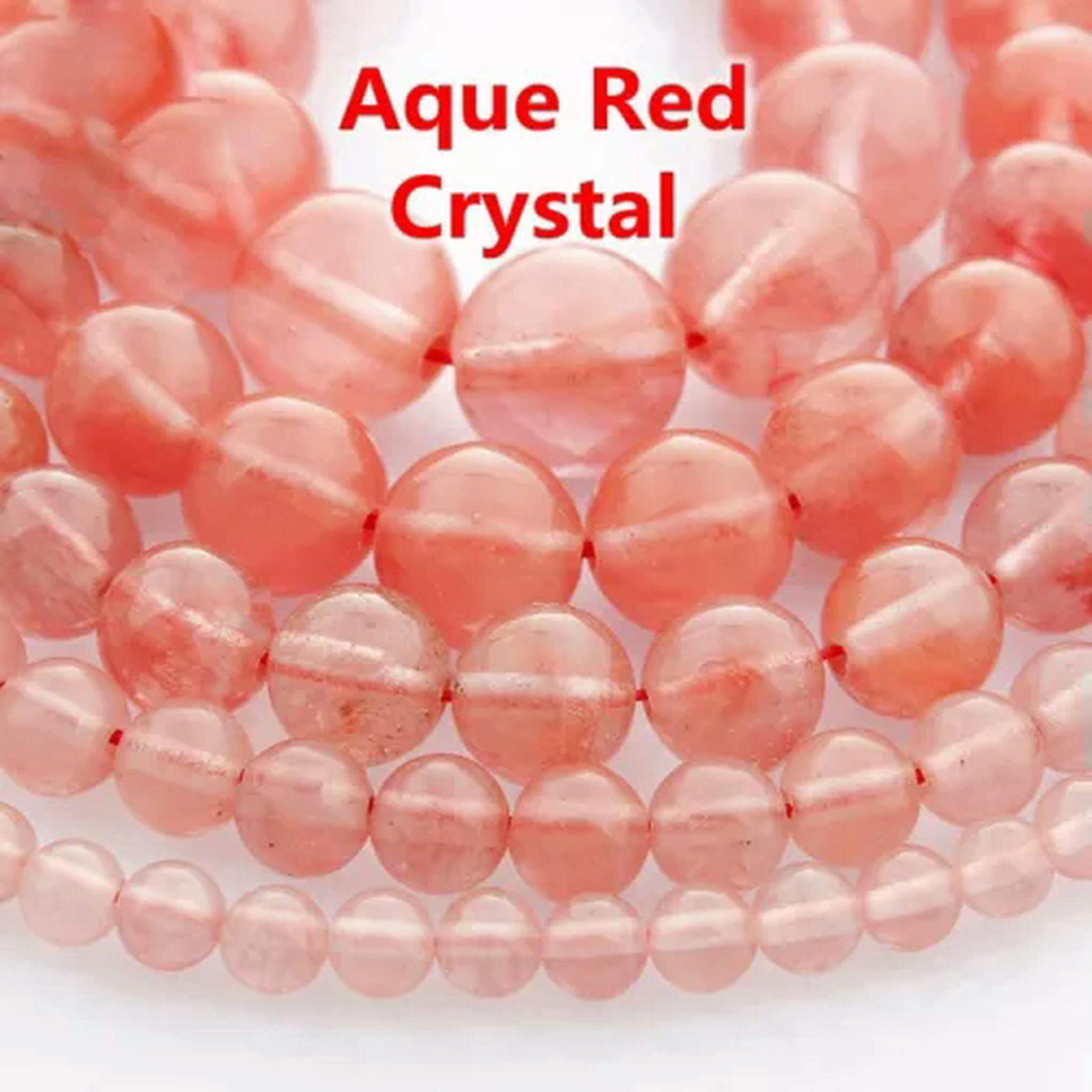 U8MO 1 Strand Round 4mm 6mm 8mm 10mm 12mm Natural Stone Rock Gemstone Beads Lot-Aqua Red Crystal-6mm (61~63pcs)