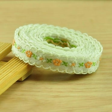 U8MO 1 Yard Ethnic Style Lace Trims Fabric Embroidered Flower Ribbon DIY 1cm-off-white