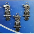 thumbnail image 1 of U8MO 10/20/60pc Owl Antique Silver charms pendants For Jewelry Making DIY 21x9mm-ancient silver-20pcs, 1 of 3