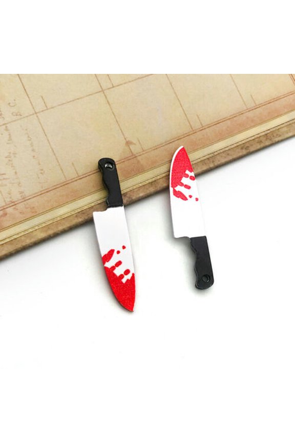 10/20pcs Halloween Acrylic Sword Knife Cleaver Charms for DIY Jewelry Making-10pcs fruit knife 4x40mm
