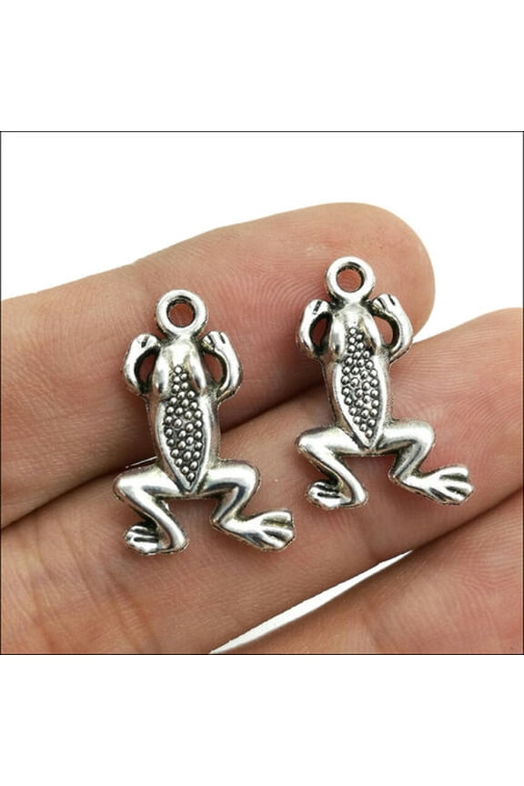 10/30/60/100X Frog toad Tibetan Silver Charms Pendants Jewellery Making 21x14mm-60pcs