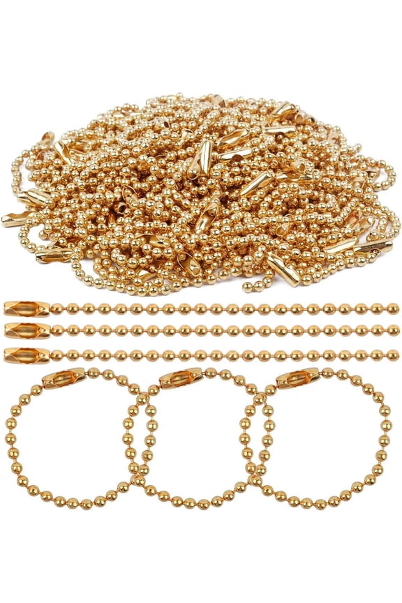 10 Ball Key Chains Gold Keychain Making DIY 2.4mm 4.72" Bead Chains Lot