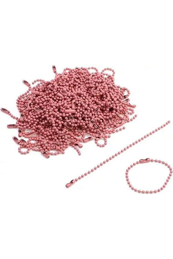 10 Ball Key Chains Pink Keychain Making DIY 2.4mm 4.72" Bead Chains Lot