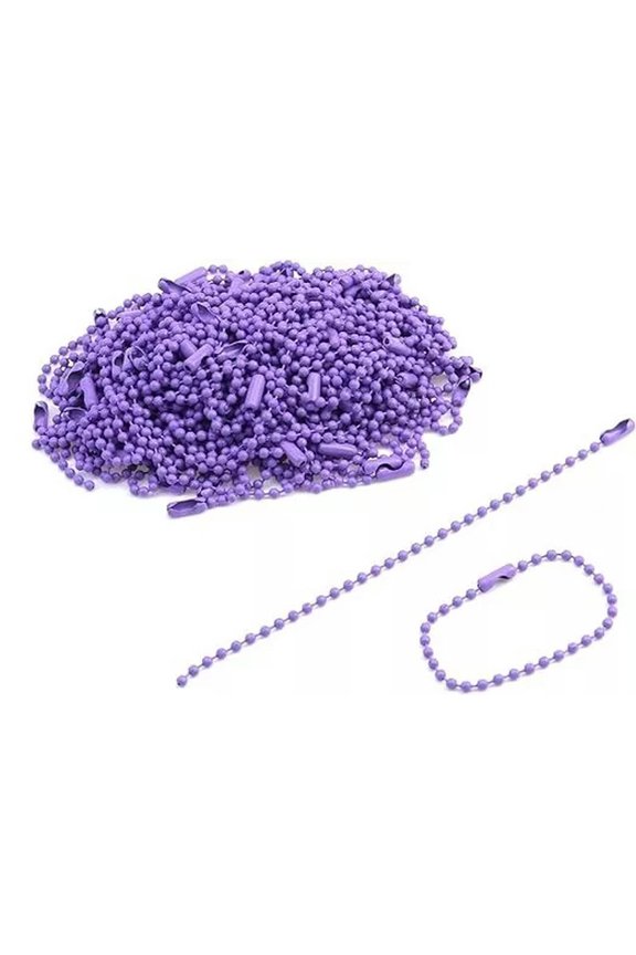 10 Ball Key Chains Purple Keychain Making DIY 2.4mm 4.72" Bead Chains Lot