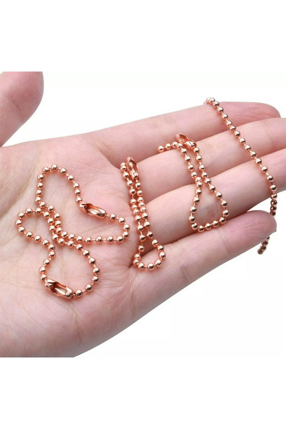 10 Ball Key Chains Rose Gold Keychain Making DIY 2.4mm 4.72" Bead Chains Lot