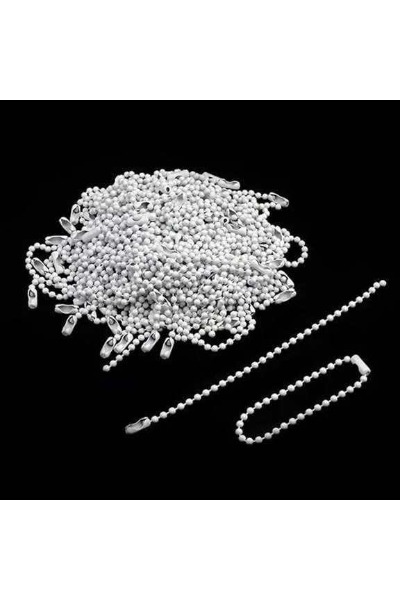 10 Ball Key Chains White Keychain Making DIY 2.4mm 4.72" Bead Chains Lot