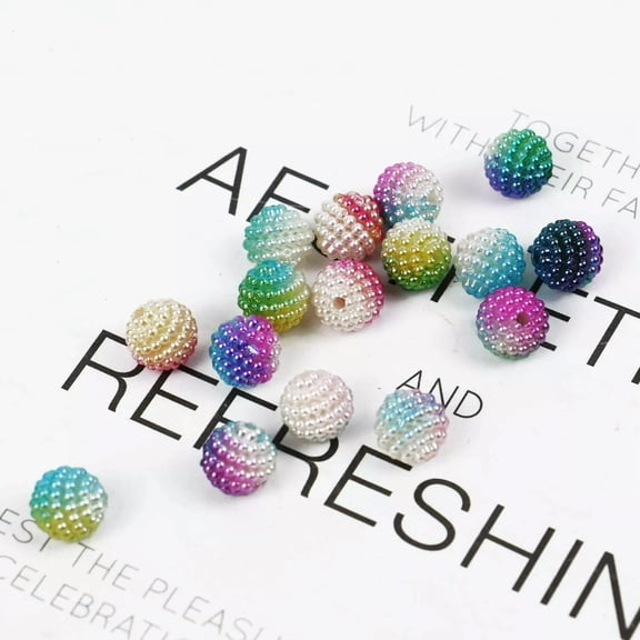 U8MO 10 Berry Beads Assorted Bumpy Ombre Acrylic Raspberry 10mm Fruit Beads