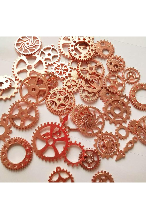10 Clock Gears Clock Parts Rose Gold Metal Charms Steampunk Assorted Lot Mix