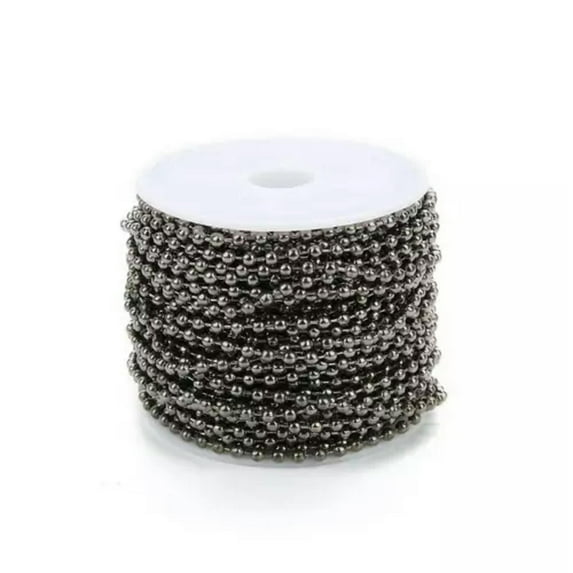U8MO 10 Meters 1.5mm 2mm 2.5mm Iron Metal Ball Chain for Jewelry Making Gold/Silver-Gunblack-1.5mm