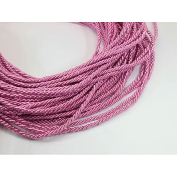 U8MO 10 Meters Twist String Twine Rope Bracelet Jewelry Cord Synthetic Silk Thread-8# Pink