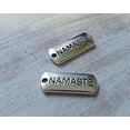 thumbnail image 1 of U8MO 10 Namaste Word Charms Antiqued Silver Yoga Pendants Jewelry Tags Inspirational, 1 of 1