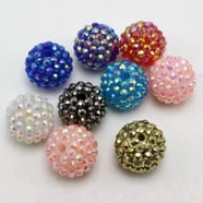 50 pc UV Plating Rainbow Iridescent Acrylic Beads Two Tone Bead in Bead