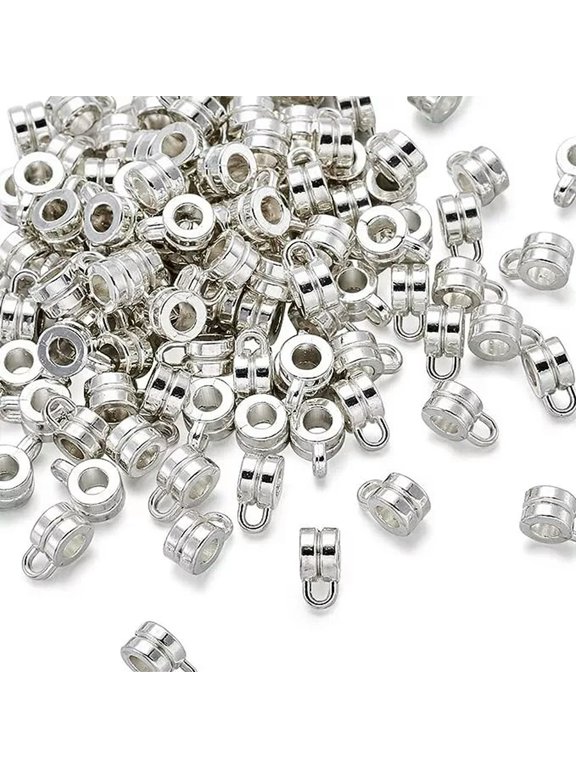 10 Pendant Bails Jewelry Bails Silver Charm Hanger 9mm Jewelry Supply Findings