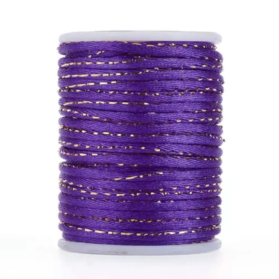 U8MO 10 Roll 1.5mm Polyester Cord Gold Metallic Cord For Jewelry Craft Threads String-Purple