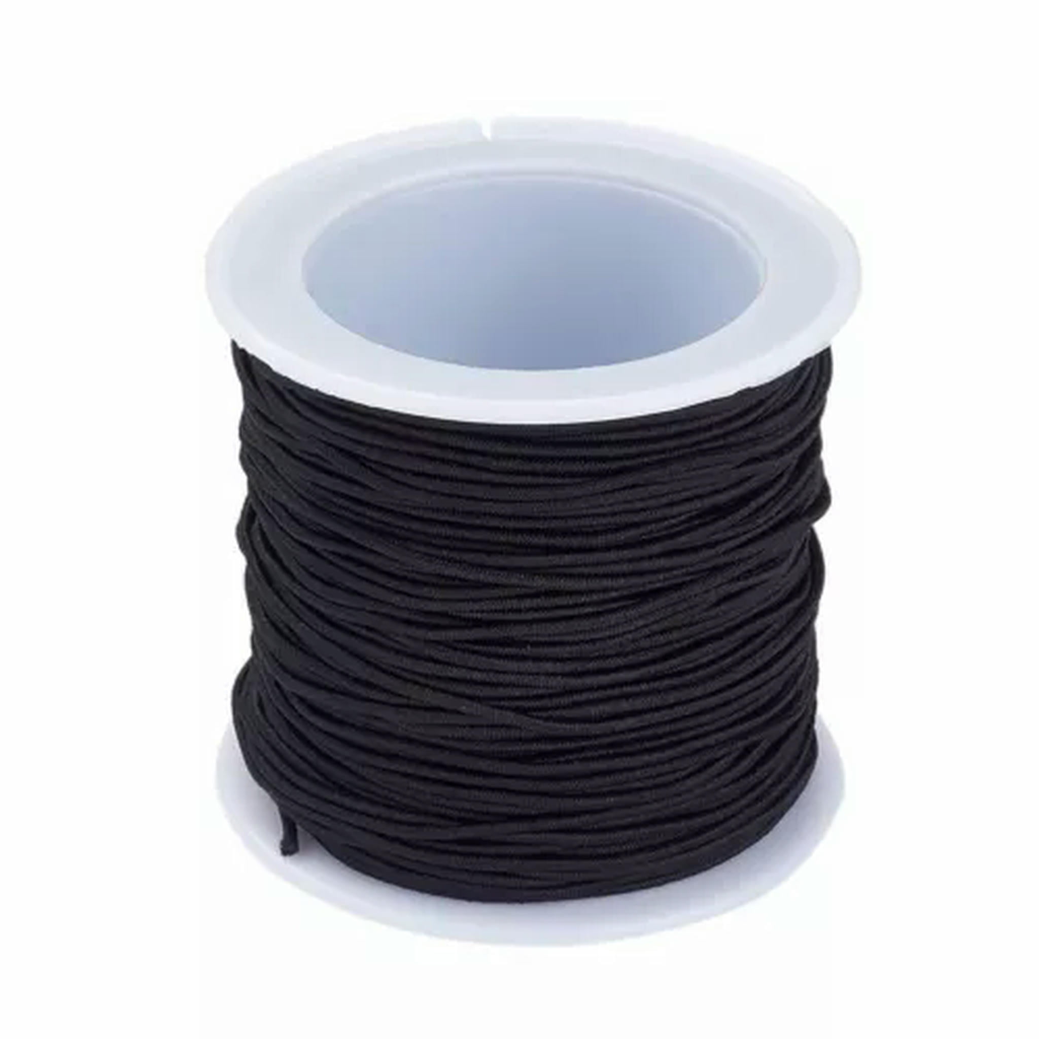 U8MO 10 Roll Elastic Fibre Cord Thread Crafting Stretch Beading String Bracelet 1mm-Black