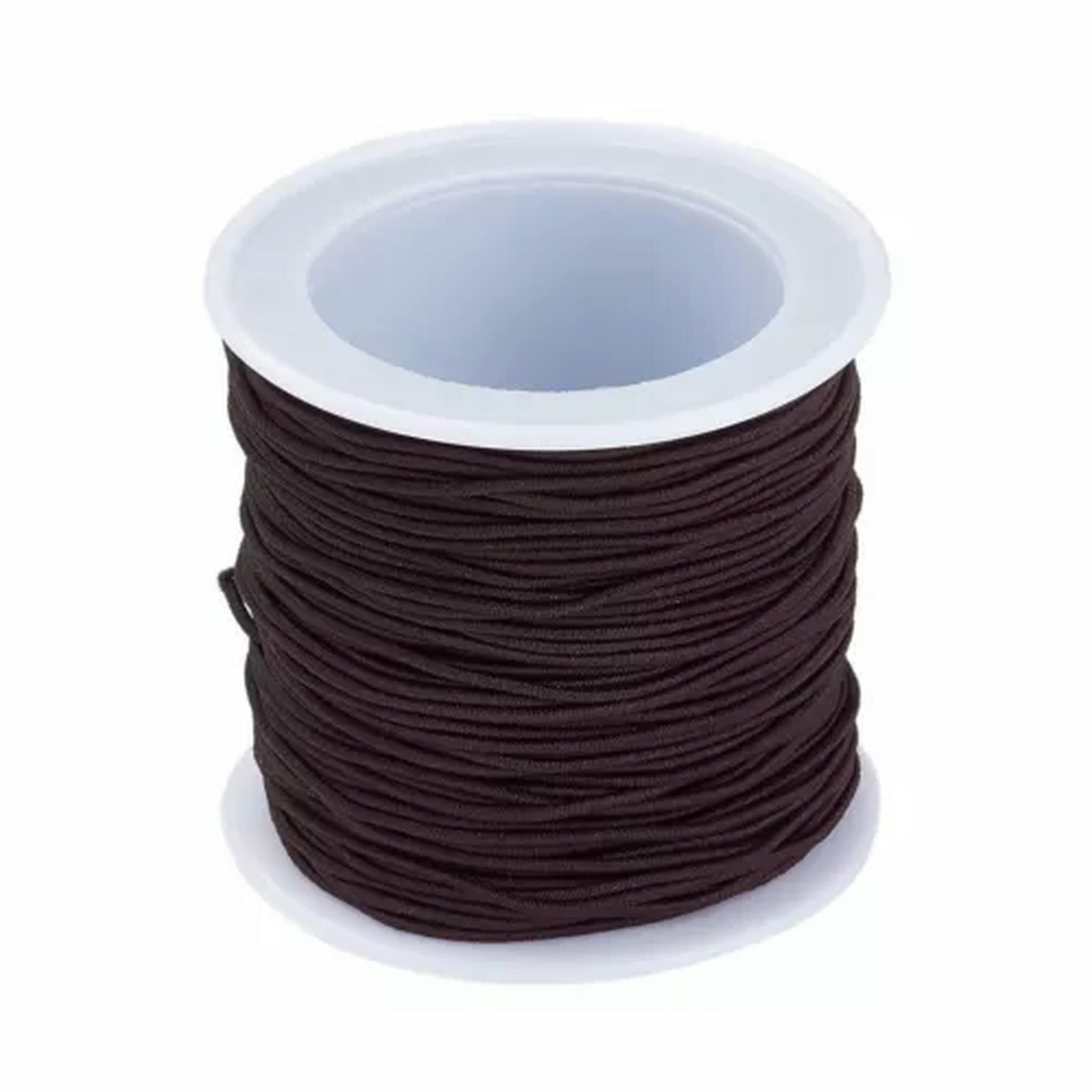U8MO 10 Roll Elastic Fibre Cord Thread Crafting Stretch Beading String Bracelet 1mm-CoconutBrown