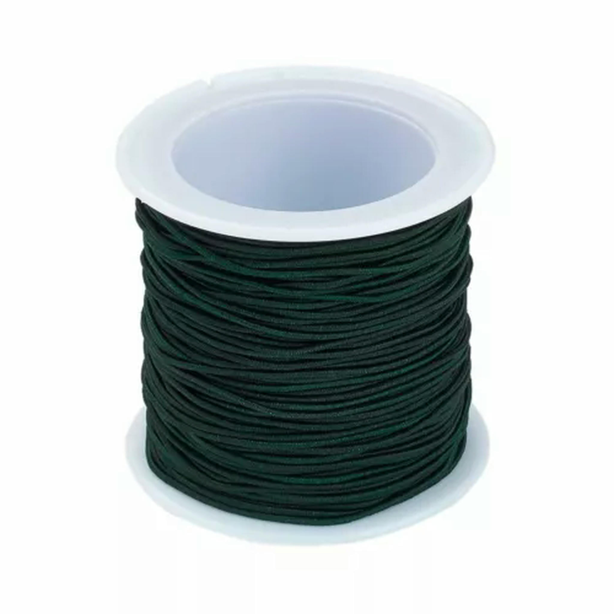 U8MO 10 Roll Elastic Fibre Cord Thread Crafting Stretch Beading String Bracelet 1mm-DarkGreen