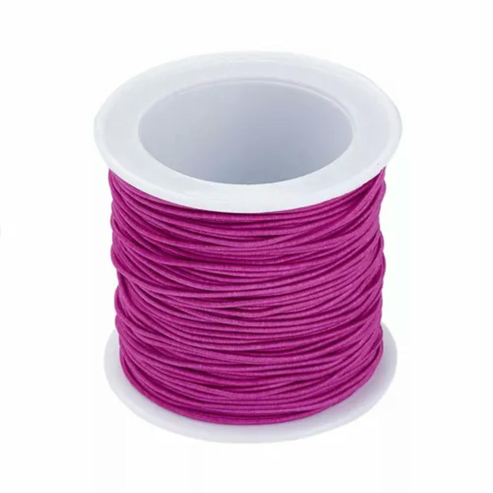 U8MO 10 Roll Elastic Fibre Cord Thread Crafting Stretch Beading String Bracelet 1mm-Fuchsia