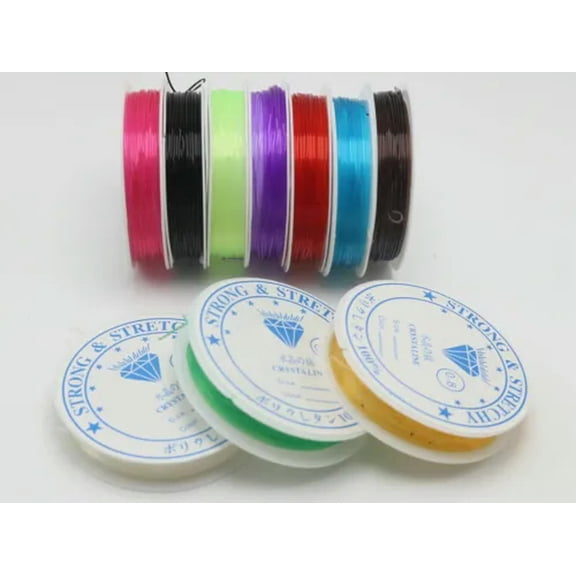U8MO 10 Rolls Colour Crystal String Stretch Elastic Beading Cord Thread 0.5mm-0.8mm-0.6mm 12 Meter each Roll