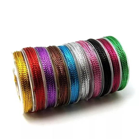 U8MO 10 Rolls Mixed Color Braided Non-Elastic Cords Beading Thread Strings Tiny 0.6mm