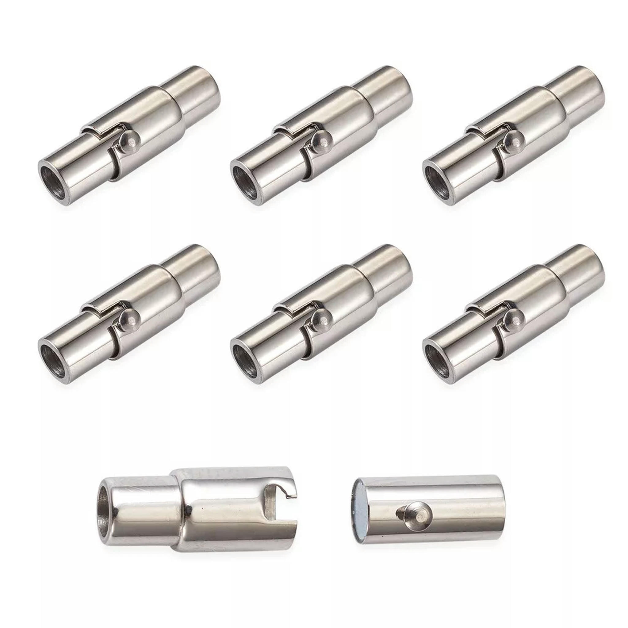 U8MO 10 Set 304 Stainless Steel Magnetic Screw Clasps Column Magnetic Closure 17x5mm