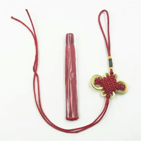 U8MO 10 Set Chinese Knot Tassel Pendant DIY Craft Home Decor Car Hangings 14 Colors-wine red-10 sets