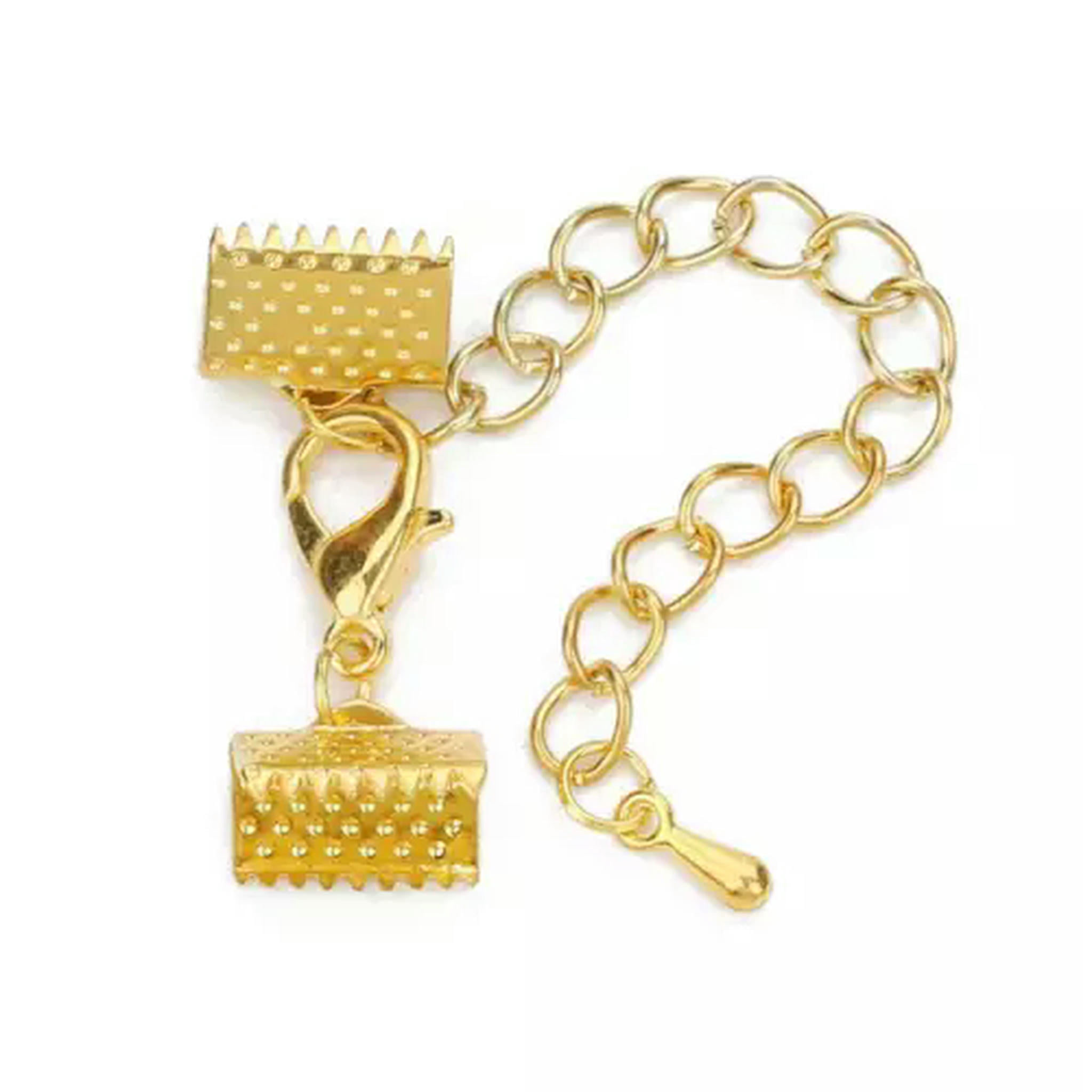 Leather Robe Crimp U8MO 10 Set Leather Ribbon Cord Rope End Crimps Crimps Kit Jewelry ...
