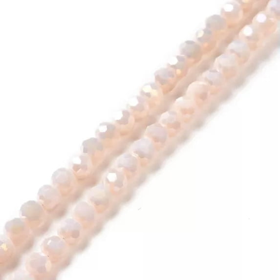 U8MO 10 Strands Faceted Round Full Rainbow Plated Electroplate Glass Beads 4mm 14.9"-Light Goldenrod Yellow